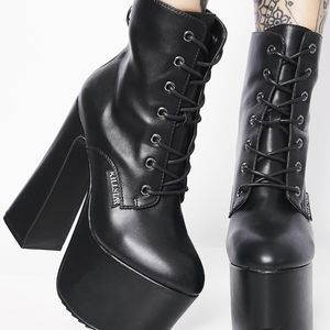 Killstar Hell-O Platform Booties Size 6